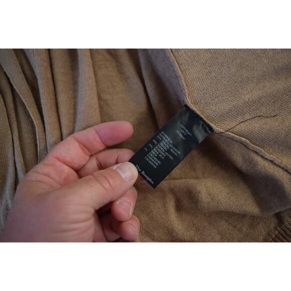 The Kooples Cardigan S Open Colorblock Brown Lightweight Tencel Silk Cashmere - Picture 5 of 5